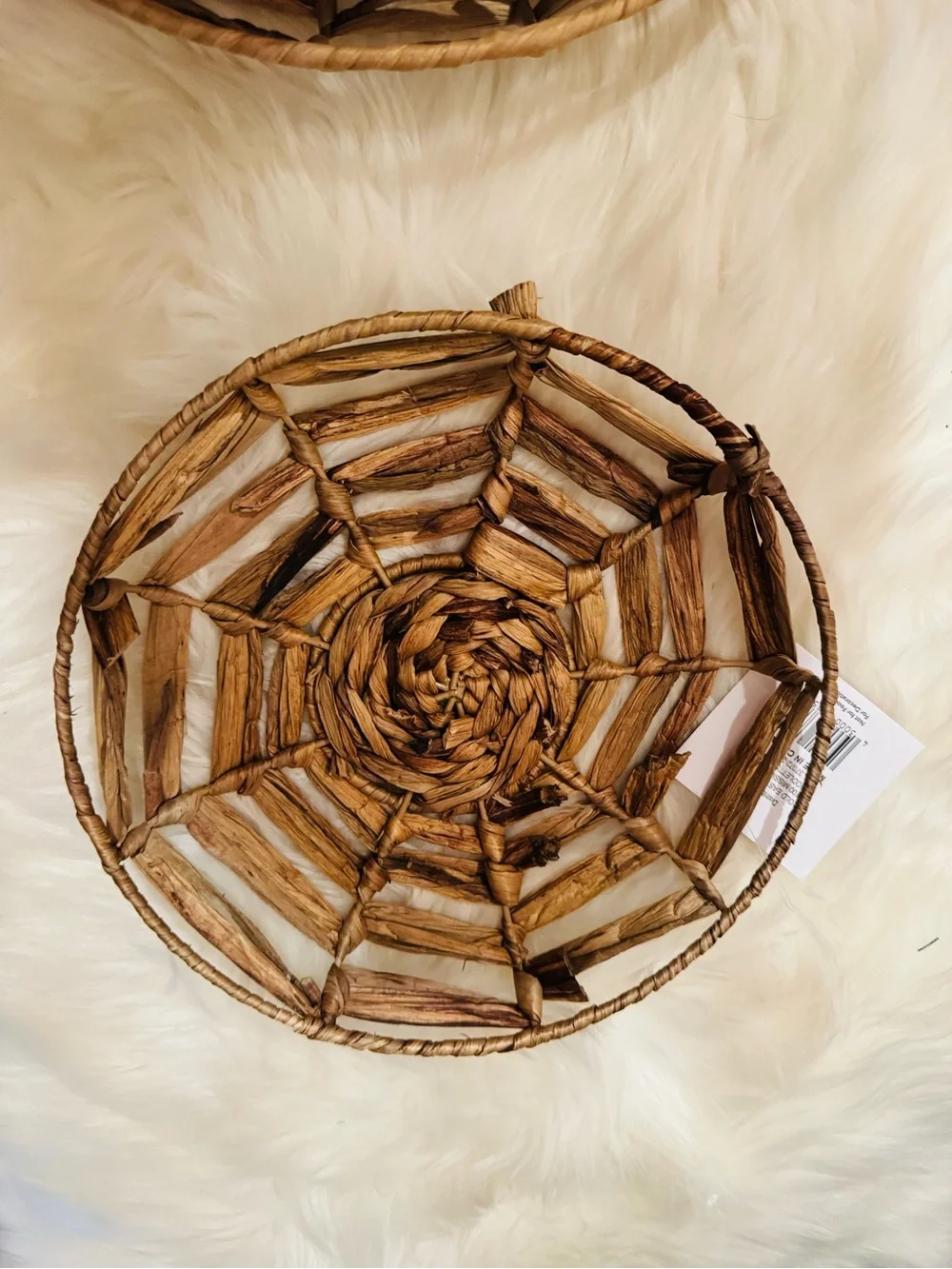 NWT Set of 3 Wicker-Rattan Trays for Tabletop or Wall